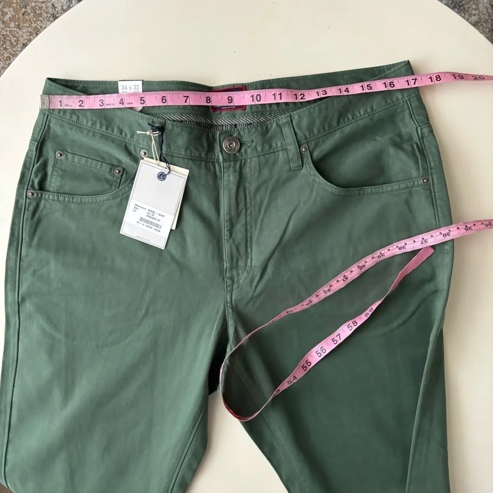UNTUCKit Men’s Straight Fit 5-Pocket Pima Cotton Pant 34x32 Olive Green New
